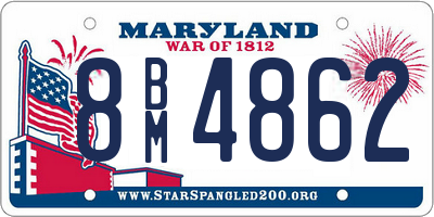 MD license plate 8BM4862