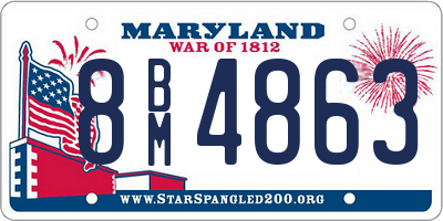 MD license plate 8BM4863