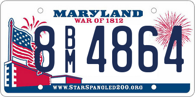 MD license plate 8BM4864