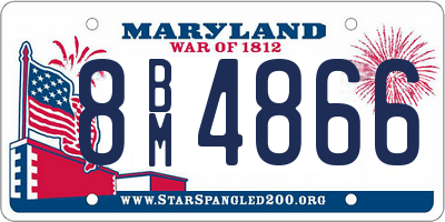 MD license plate 8BM4866