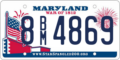 MD license plate 8BM4869