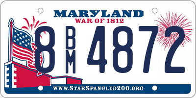 MD license plate 8BM4872