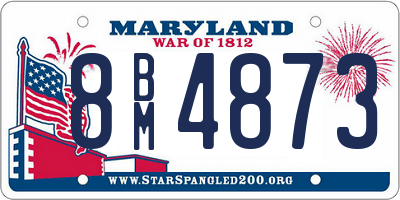 MD license plate 8BM4873