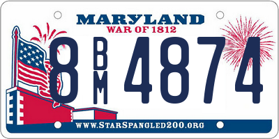 MD license plate 8BM4874