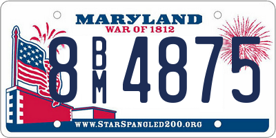 MD license plate 8BM4875