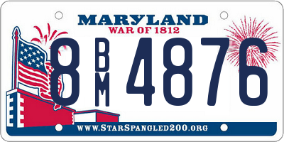 MD license plate 8BM4876