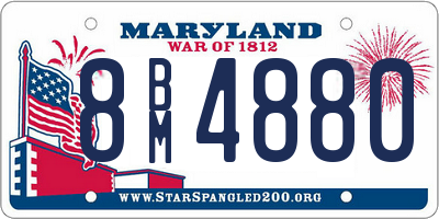 MD license plate 8BM4880