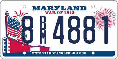 MD license plate 8BM4881