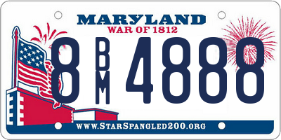 MD license plate 8BM4888