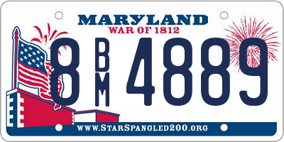 MD license plate 8BM4889