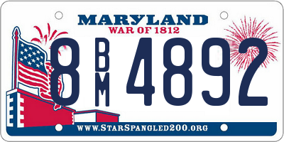 MD license plate 8BM4892