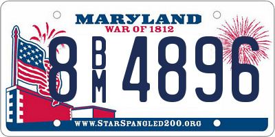 MD license plate 8BM4896