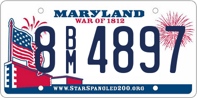 MD license plate 8BM4897