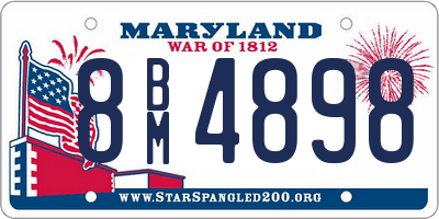 MD license plate 8BM4898