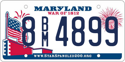 MD license plate 8BM4899