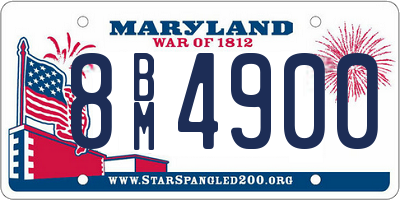 MD license plate 8BM4900