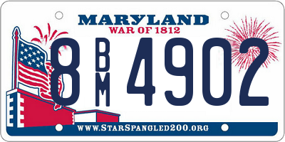 MD license plate 8BM4902