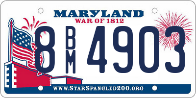 MD license plate 8BM4903