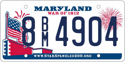 MD license plate 8BM4904