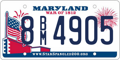 MD license plate 8BM4905