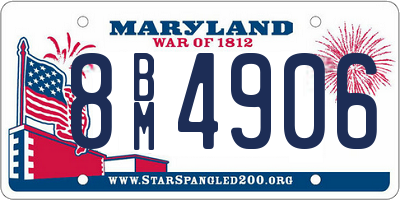 MD license plate 8BM4906