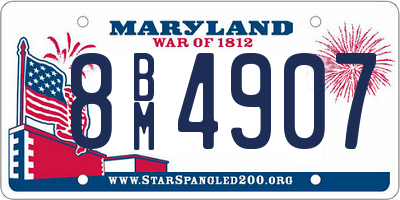 MD license plate 8BM4907