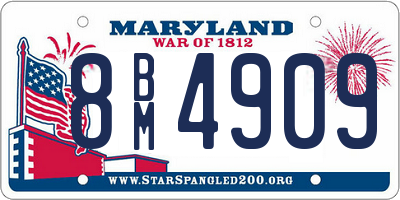 MD license plate 8BM4909