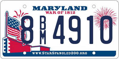 MD license plate 8BM4910