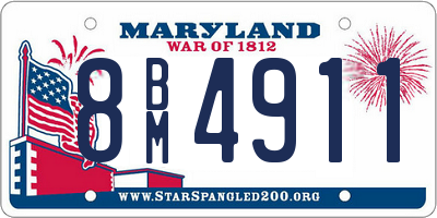 MD license plate 8BM4911