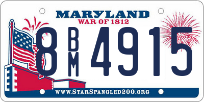 MD license plate 8BM4915