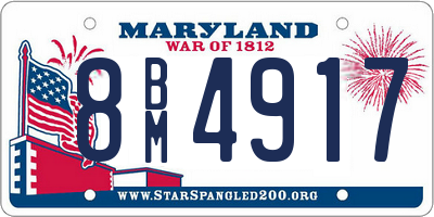 MD license plate 8BM4917