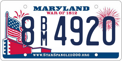 MD license plate 8BM4920