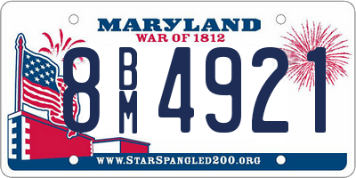 MD license plate 8BM4921