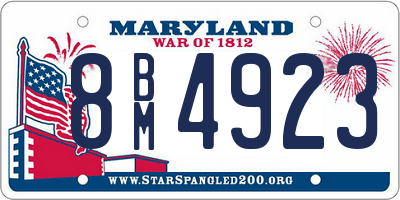 MD license plate 8BM4923