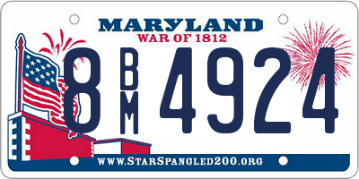 MD license plate 8BM4924