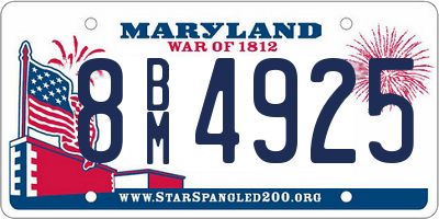 MD license plate 8BM4925