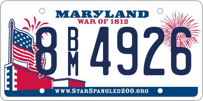 MD license plate 8BM4926