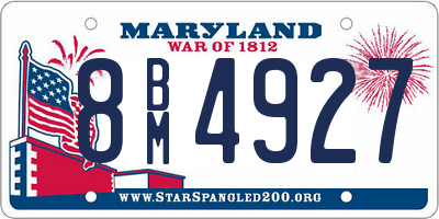 MD license plate 8BM4927