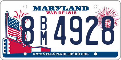 MD license plate 8BM4928