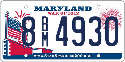 MD license plate 8BM4930