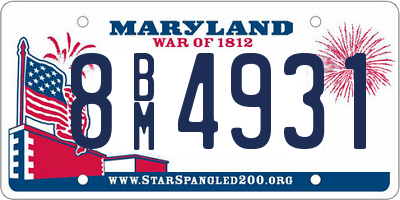 MD license plate 8BM4931