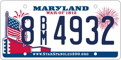 MD license plate 8BM4932