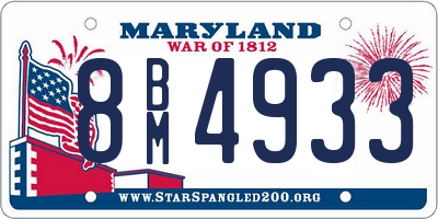 MD license plate 8BM4933