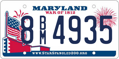 MD license plate 8BM4935