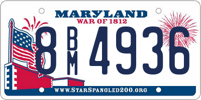 MD license plate 8BM4936