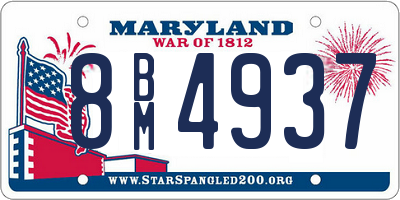 MD license plate 8BM4937