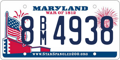 MD license plate 8BM4938