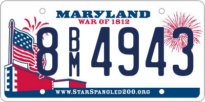 MD license plate 8BM4943