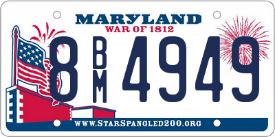 MD license plate 8BM4949