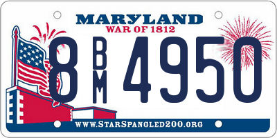 MD license plate 8BM4950